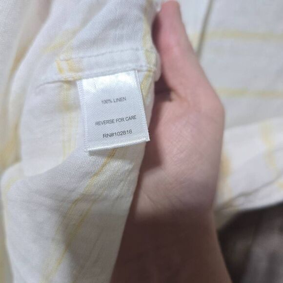 Garnet Hill White and Yellow Stripe Tunic Mini Shirt Dress MP - Picture 4 of 4